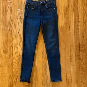Rag & Bone sz 27 High Rise Skinny Dark Blue Jeans great pre owned condition